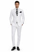Mens 2 Button Classic Fit Basic Poplin Suit in White