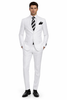 Mens 2 Button Classic Fit Basic Poplin Suit in White