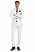 Mens 2 Button Classic Fit Basic Poplin Suit in White