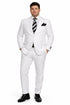 Mens 2 Button Classic Fit Basic Poplin Suit in White