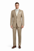 Mens 2 Button Classic Fit Pleated Pant Suit in Khaki