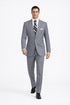 Mens 2 Button Classic Poplin Grey Suit
