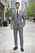 Mens 2 Button Classic Poplin Grey Suit