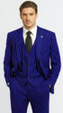 Mens 2 Button Gangster Pinstripe Pattern  Suit in Black
