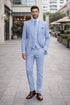 Mens 2 Button Jacket + Pants Summer Seersucker Suit