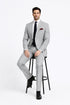 Men's 2pc Summer Seersucker Modern Fit  Black Suit
