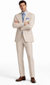 Men's 2PC Summer Seersucker Modern Fit Suit in Tan Pinstripe