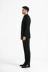 Mens 5 Button Mandarin Collar Tuxedo Suit in Black