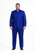Mens 5 Button Mandarin Collar Tuxedo Suit in Navy
