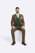 Al Capone Outfit for Men Brown Double Breasted Suit $179 + Hunter Green Vest $59
