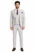 Men's Ash Statement Ticket Pocket Peak Lapel Wool Double Breasted Vest Suit with Gold Buttons – Modern Fit