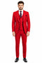 Men's Berry Statement Ticket Pocket Peak Lapel Wool Double Breasted Vest Suit with Gold Buttons – Modern Fit