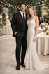 Men's Black And White Gangster Bold PinStripe Mars Vested 3 Piece Fashion Suit