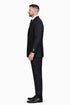Men’s Black Double Breasted Wool Suit with Metal Buckle Closure
