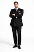 Mens Black Double Breasted Suit - Mens Classic Double Breasted Luxury Wool Feel Suit in Black