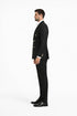 Mens Black Double Breasted Suit - Men's Slim Fit Double Breasted Wedding Suit with Gold Buttons in Black