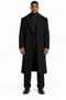 Mens Black full length wool overcoat -Full length Mens Topcoat - Full length coat