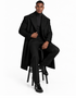 Mens Black full length wool overcoat -Full length Mens Topcoat - Full length coat