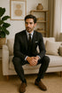 Mens 2 button Gangster Pinstripe Suit