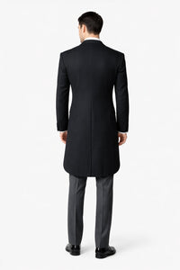 Cutaway Tuxedo - Black Peak Lapel Long Single Breasted Suit Perfect For Wedding or Musicians