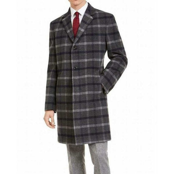 Mens Mid-Length Coats - 3/4 Length Mens Black Coat - Wool Car Coats $199