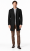 Mens Black Slim Fit Topcoat - Overcoat Three Quarter