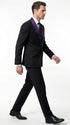 Mens Black Suit with Purple Lapel – Elegant Formal Tuxedo Style Suit for Wedding, Prom, Party and Evening Wear