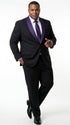 Mens Black Suit with Purple Lapel – Elegant Formal Tuxedo Style Suit for Wedding, Prom, Party and Evening Wear