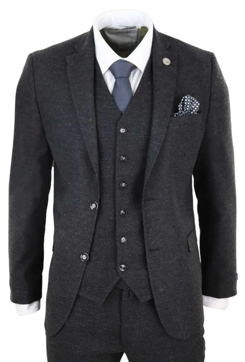 Mens Black 1920s Vintage Suit – Classic Peaky Blinders Inspired Style