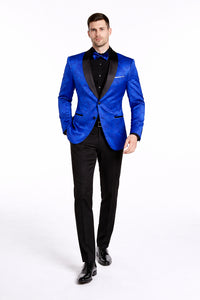 Mens Blazer - Paisley Sport Coat - Royal Prom Tuxedo Dinner Jacket Blazer
