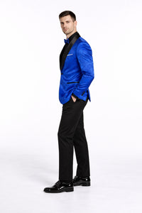 Mens Blazer - Paisley Sport Coat - Royal Prom Tuxedo Dinner Jacket Blazer