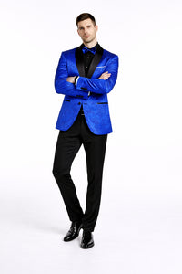 Mens Blazer - Paisley Sport Coat - Royal Prom Tuxedo Dinner Jacket Blazer
