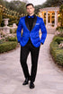 Mens Blazer - Paisley Sport Coat - Royal Prom Tuxedo Dinner Jacket Blazer