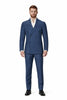 Mens Blue Wool Tiglio Double Breasted Suit – Classic Peak Lapel Suit