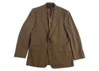Mens Brown Houndstooth Blazer – Classic British Style 2 Button Checkered Texture Sport Coat for Fall, Winter Khaki Tan
