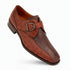Mezlan Men's Genuine Full Quill Ostrich Leg Monk Brown  Strap Shoes
