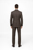 Men's Brown Plaid Double-Breasted Wool Suits – Classic Windowpane Two-Piece Formal Suits By Rossiman