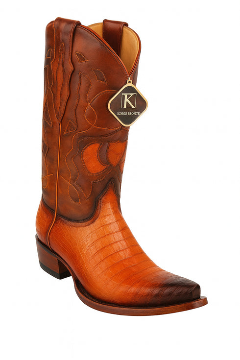 King Exotic Men's Caiman Belly Snip Toe Boots