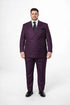 Men's Burgundy Plaid Double-Breasted Suit – Classic Windowpane Formal Two-Piece Suit By Rossiman