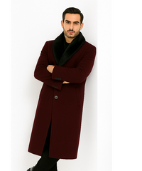 Mens Burgundy ~ Wine ~ Maroon Big And Tall Trench Coat Overcoat
