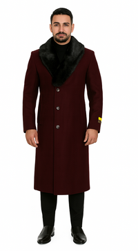 Mens Burgundy ~ Wine ~ Maroon Big And Tall Trench Coat Overcoat