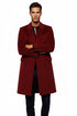 Mens Burgundy Wine Maroon Double Breasted Overcoats
