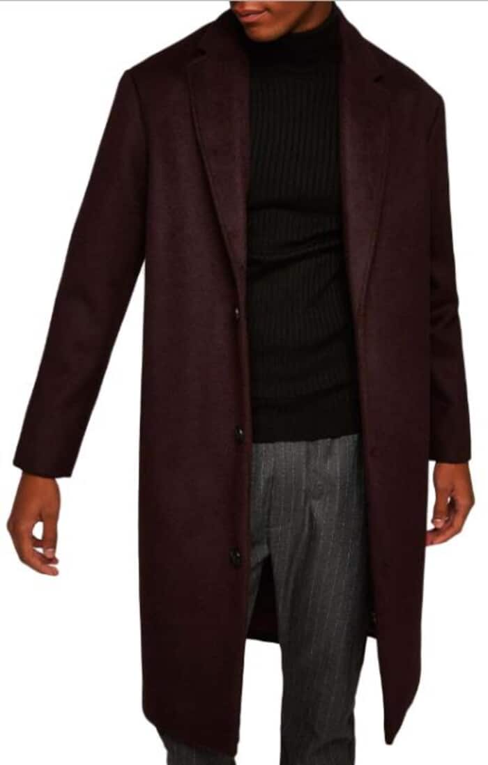 Men's Burgundy ~ Wine ~ Maroon Double Breasted Single Breasted Overcoa ...
