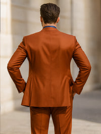 Men’s Orange Slim Fit Suit – Trendy Formal & Business Wear