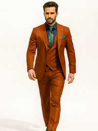 Men’s Orange Slim Fit Suit – Trendy Formal & Business Wear