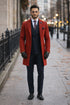 Mens Overcoat - Topcoat For Men - Winter Fabric - Buttons Closure men's Car Coat Wedding Red Prom Suit - Mens Overcoat