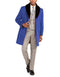 Mens Carcoat - Wool Coat With Fur Collar + Royal Blue Coat