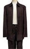 Mens Casual Leisure Suit Burgundy Windowpane 6775