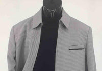 Mens Casual Leisure Suit White Black Houndstooth BP6783