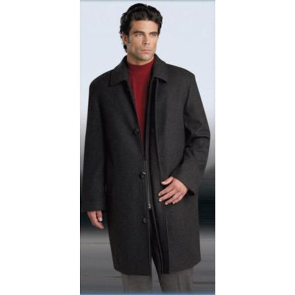 Charcoal Gray four button Wool Cashmere Car coat